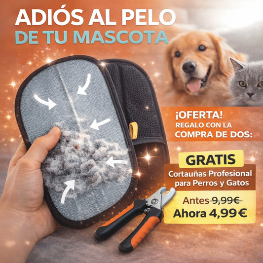 Manopla Quitapelos Reutilizable para Mascotas